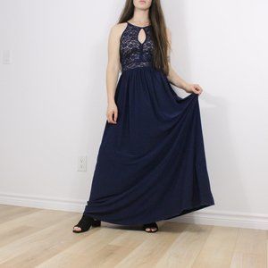 *Laura Navy Backless Maxi Dress